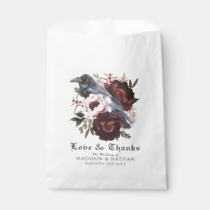 Bolsa De Papel Boda floral romántico de color gótico Raven