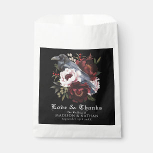 Bolsa De Papel Boda floral romántico de color gótico Raven