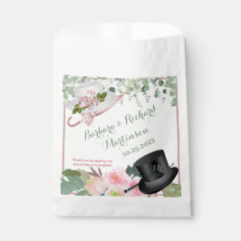 Bolsa De Papel Boda floral romántico rosa Rubor