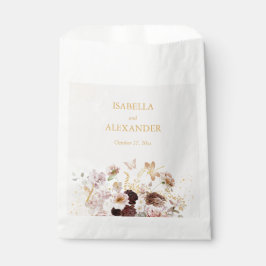 Bolsa De Papel Boda floral Rubor Peony & Gold Burgundy
