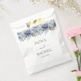Bolsa De Papel Boda Floral Rustic Blue Winter
