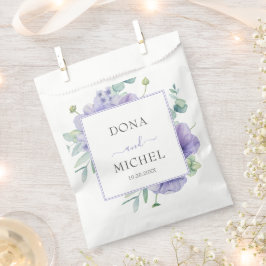 Bolsa De Papel Boda floral salvaje de verano violeta rústica