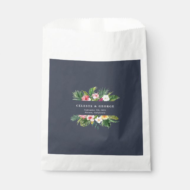 Bolsa De Papel boda floral tropical brillante (Anverso)