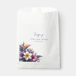 Bolsa De Papel Boda Floral Tropical - Gracias-