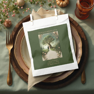Bolsa De Papel boda Forestal Medieval Verde