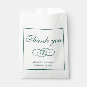 Bolsa De Papel Boda formal verde esmeralda minimalista
