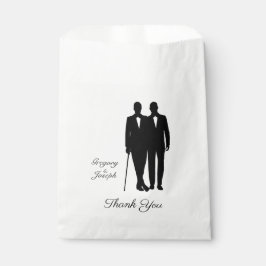 Bolsa De Papel Boda gay en Grooms con nombres gracias