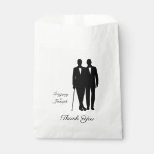 Bolsa De Papel Boda gay en Grooms con nombres gracias