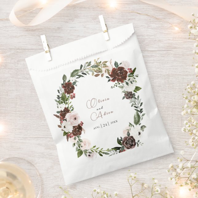 Bolsa De Papel Boda geométrico floral de acuarela rusa (Cortado)