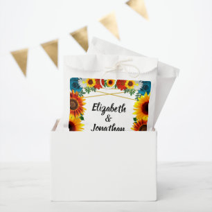 Bolsa De Papel Boda geométrico floral de verano en el patio trase