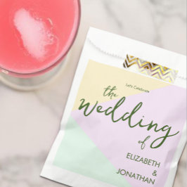 Bolsa De Papel Boda geométrico Pastel silenciado