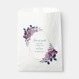 Bolsa De Papel Boda Geométrico Purple Floral Gracias