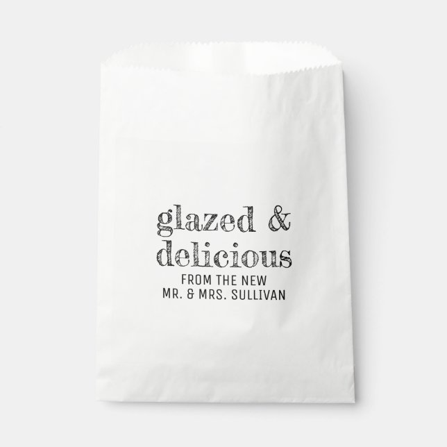 Bolsa De Papel Boda glacial y deliciosa Donut (Anverso)