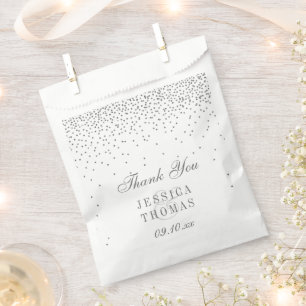Bolsa De Papel Boda glamour vintage de plata confeti