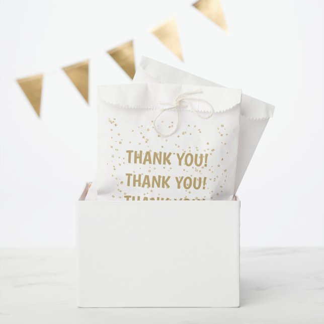 Bolsa De Papel Boda Glitter Dorado Agradecimiento (Fiesta)