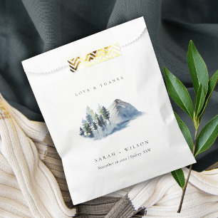 Bolsa De Papel Boda Green Blue Pine Woods