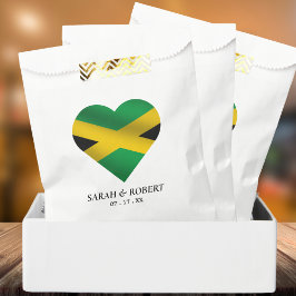 Bolsa De Papel Boda jamaiquino del corazón de la bandera de Jamai