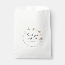 Bolsa De Papel Boda Khaki Simple Heart Wreath