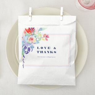 Bolsa De Papel Boda LGBTQ moderno con flores de arcoiris