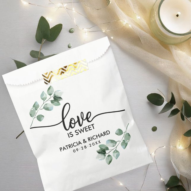 Bolsa De Papel Boda Love Is Sweet Greenery (Subido por el creador)