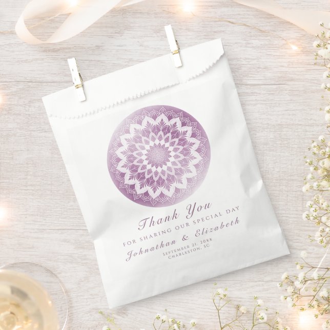 Bolsa De Papel Boda Mandala de Encaje Rosa (Cortado)