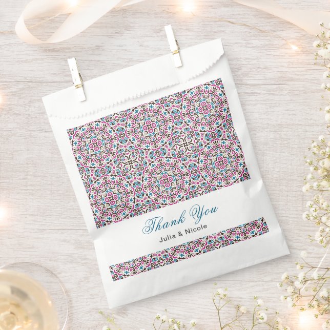 Bolsa De Papel Boda Mandala Geométrica de Celosía Marroquí (Cortado)