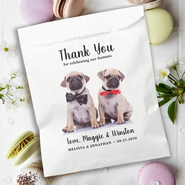 Bolsa De Papel Boda mascota Gracias Perro fotográfico personaliza (Subido por el creador)