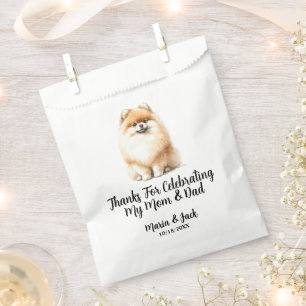 Bolsa De Papel Boda Mascota panomeránico a color completo