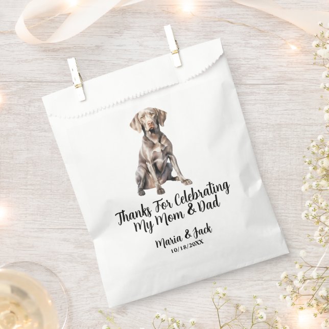 Bolsa De Papel Boda Mascota personalizada de Weimarer (Cortado)