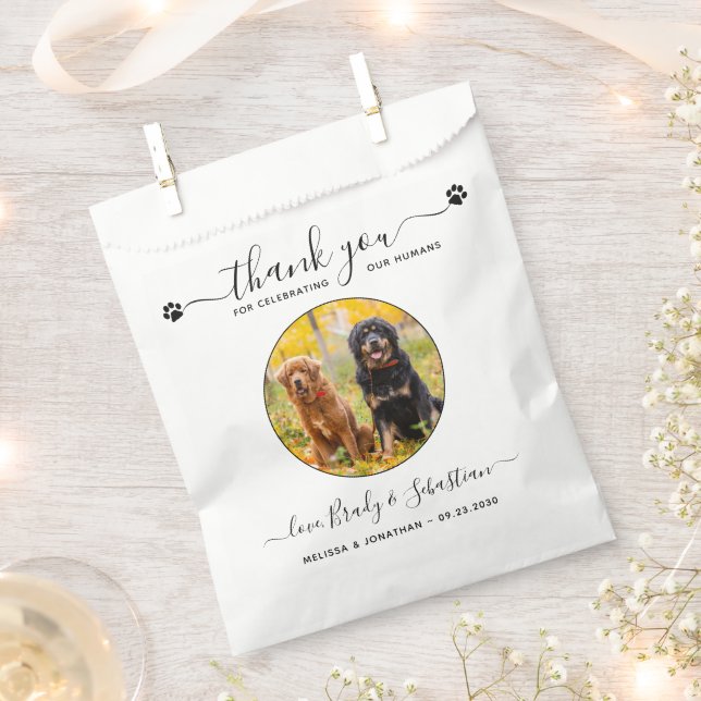 Bolsa De Papel Boda mascota Trato fotográfico personalizado para  (Cortado)