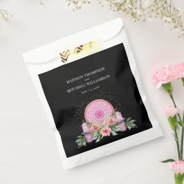 Bolsa De Papel Boda metafísico de cristales de Mandala floral ros