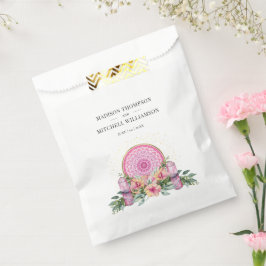 Bolsa De Papel Boda metafísico de cristales de Mandala floral ros