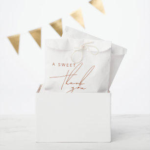 Bolsa De Papel Boda Minimal Rústica Terracota Dulce Gracias