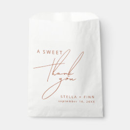 Bolsa De Papel Boda Minimal Rústica Terracota Dulce Gracias