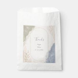 Bolsa De Papel Boda minimalista botánica azul salvia
