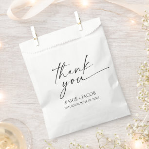 Bolsa De Papel Boda Minimalista elegante blanco negro moderno