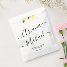 Bolsa De Papel Boda Minimalista moderno blanco negro personalizad