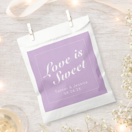 Bolsa De Papel Boda Minimalista moderno suave morado y blanco