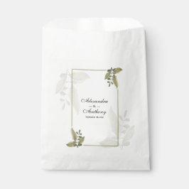 Bolsa De Papel Boda Minimalista y Elegante con Vegetación