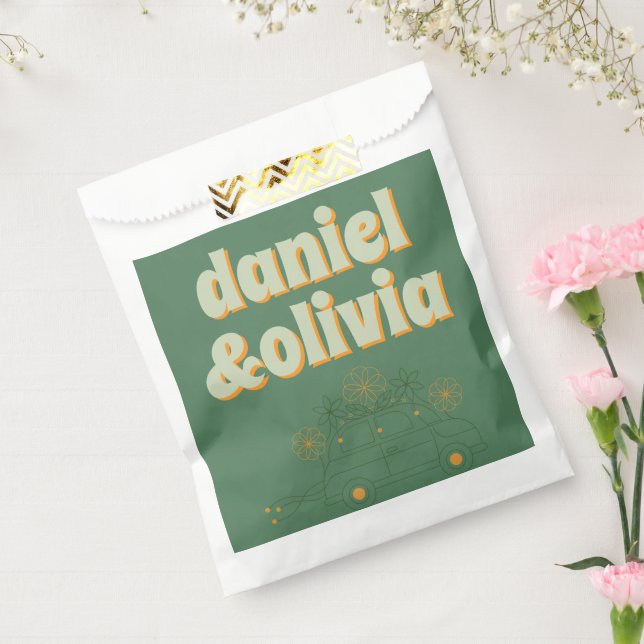 Bolsa De Papel Boda mínimo de Vosvos verdes (Sellado)