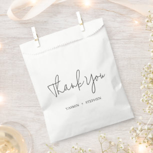 Bolsa De Papel Boda moderna chic en blanco y negro