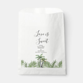Bolsa De Papel Boda moderna con palma de acuarela