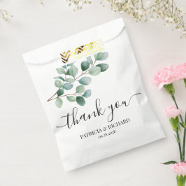 Bolsa De Papel Boda moderna con vegetación de eucalipto