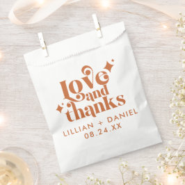 Bolsa De Papel Boda Moderna Retro Naranja