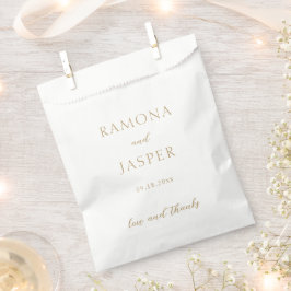 Bolsa De Papel Boda moderno audaz dorado simple
