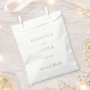 Bolsa De Papel Boda moderno audaz dorado simple