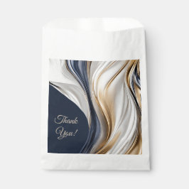 Bolsa De Papel Boda moderno-azul de oro blanco-