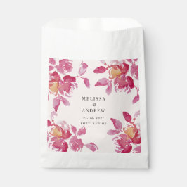 Bolsa De Papel Boda moderno de color de agua Rosa de Rubor