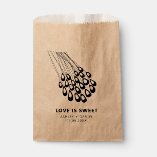 Bolsa De Papel Boda moderno de la pluma de pavo real estilizada