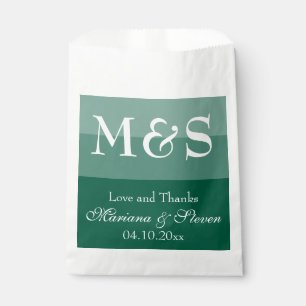 Bolsa De Papel Boda moderno simple verde esmeralda